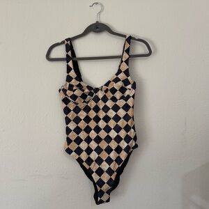 WeWoreWhat Checkered One Piece Swimsuit